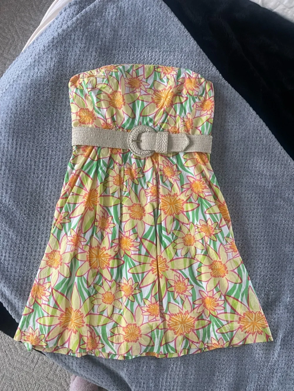 Lilly Pulitzer Sunflower Strapless Wyatt Dress Small sz 8 - Picture 7 of 8